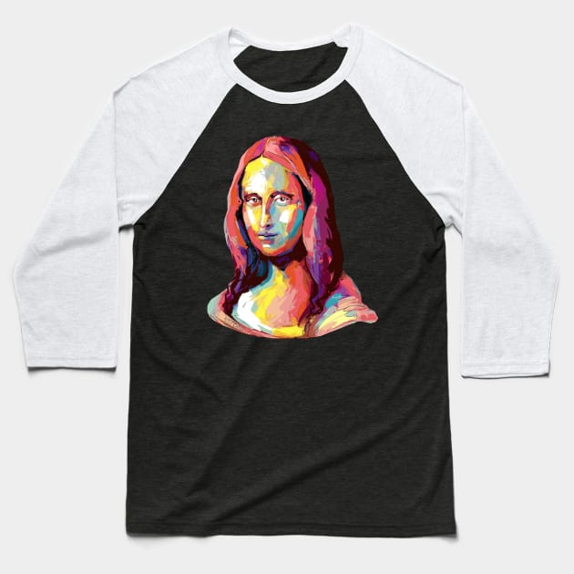 Mona Lisa Baseball T-Shirt by mailsoncello